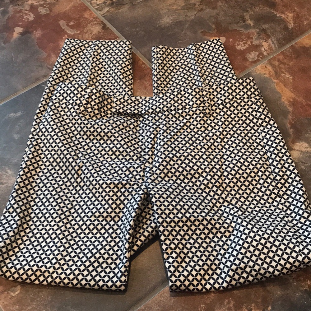 Navy and White Patterned Pants